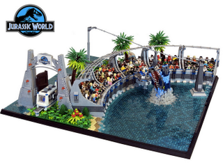 Illustration for article titled This Jurassic Park Lego Diorama Combines All Four Movies Into One Massive Display